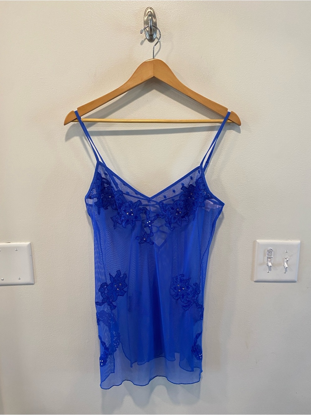 Vintage Y2K Victoria's Secret Sheer Mesh Lace Babydoll slip top Medium fairy